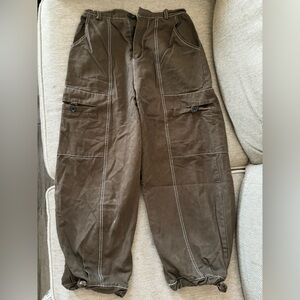 Women pants cargo trousers, bloomers, green, size S